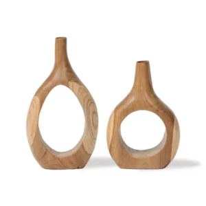 Torus design vazen - naturel teak - set van 2